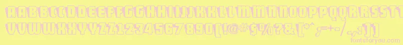 ShoCardcapsnf Font – Pink Fonts on Yellow Background