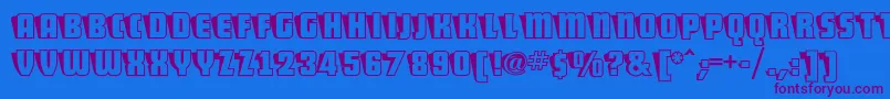 ShoCardcapsnf Font – Purple Fonts on Blue Background