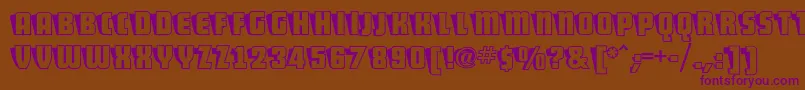 ShoCardcapsnf Font – Purple Fonts on Brown Background
