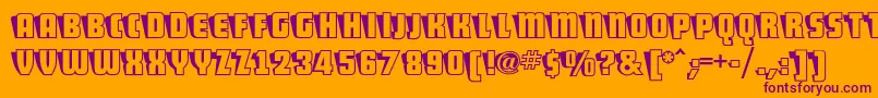ShoCardcapsnf Font – Purple Fonts on Orange Background