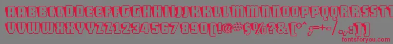 ShoCardcapsnf Font – Red Fonts on Gray Background