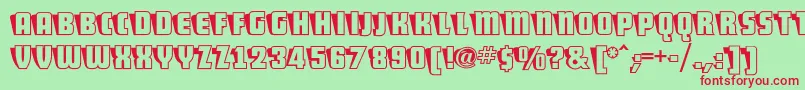 ShoCardcapsnf Font – Red Fonts on Green Background