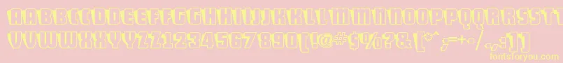 ShoCardcapsnf Font – Yellow Fonts on Pink Background