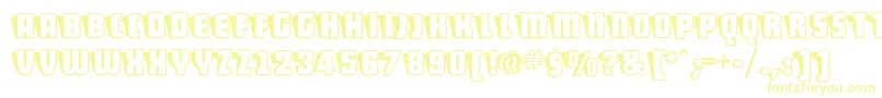 ShoCardcapsnf Font – Yellow Fonts on White Background