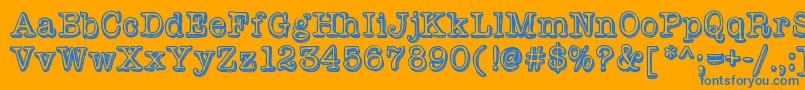 Vintageone Font – Blue Fonts on Orange Background