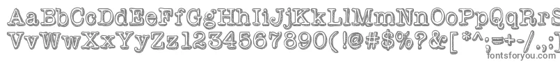 Vintageone-fontti – harmaat kirjasimet valkoisella taustalla