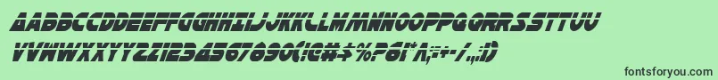 フォントHanSoloCondLaserItalic – 緑の背景に黒い文字