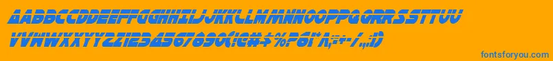 HanSoloCondLaserItalic Font – Blue Fonts on Orange Background