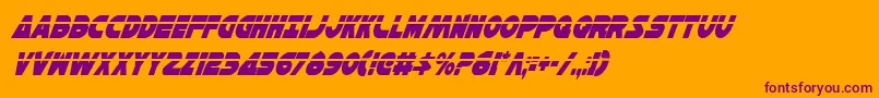 HanSoloCondLaserItalic Font – Purple Fonts on Orange Background