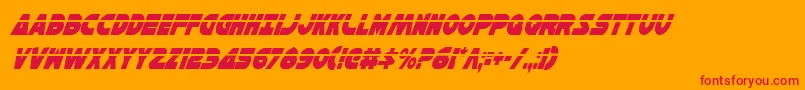 HanSoloCondLaserItalic Font – Red Fonts on Orange Background