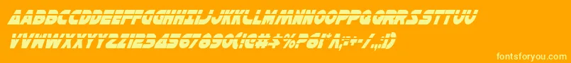 HanSoloCondLaserItalic Font – Yellow Fonts on Orange Background