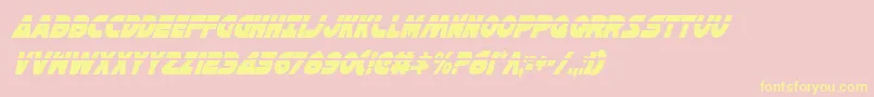 HanSoloCondLaserItalic Font – Yellow Fonts on Pink Background