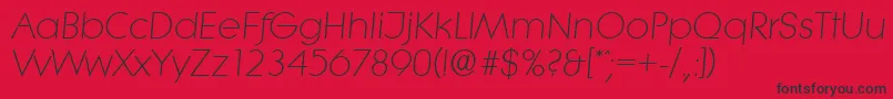 LiteraserialLightItalic Font – Black Fonts on Red Background