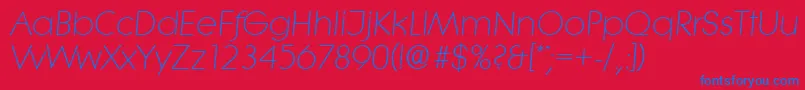 LiteraserialLightItalic Font – Blue Fonts on Red Background