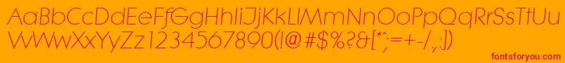 LiteraserialLightItalic Font – Red Fonts on Orange Background