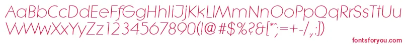 LiteraserialLightItalic-fontti – punaiset fontit valkoisella taustalla