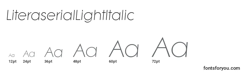 Размеры шрифта LiteraserialLightItalic