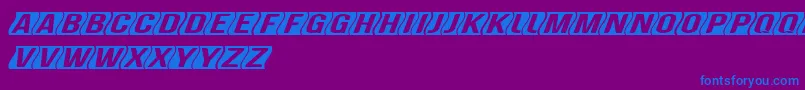 GenghiskhanframedMedobliq Font – Blue Fonts on Purple Background