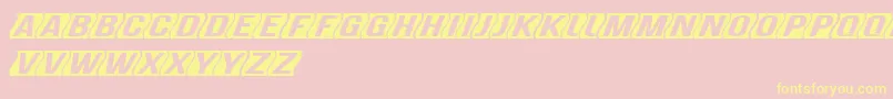 GenghiskhanframedMedobliq Font – Yellow Fonts on Pink Background