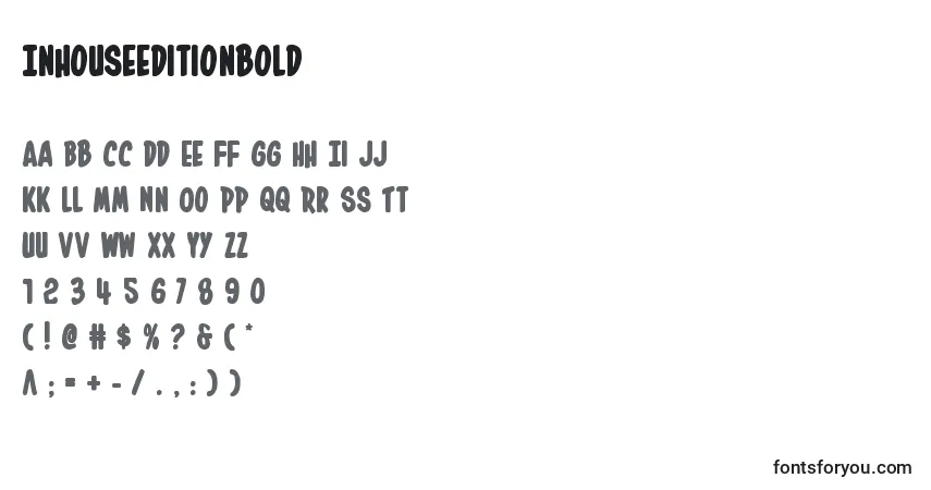 A fonte Inhouseeditionbold – alfabeto, números, caracteres especiais
