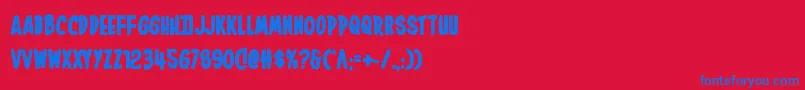 フォントInhouseeditionbold – 赤い背景に青い文字
