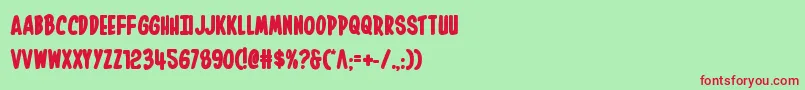 Inhouseeditionbold Font – Red Fonts on Green Background