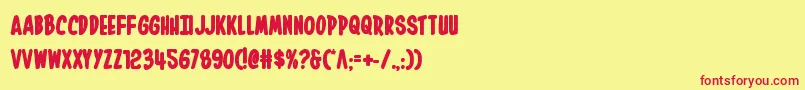 Inhouseeditionbold Font – Red Fonts on Yellow Background