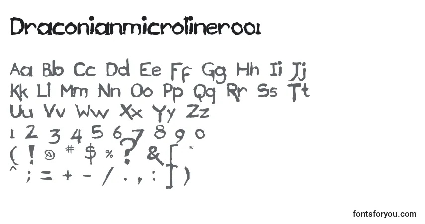 Schriftart Draconianmicroliner001 – Alphabet, Zahlen, spezielle Symbole
