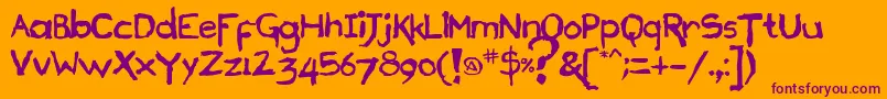 Draconianmicroliner001 Font – Purple Fonts on Orange Background