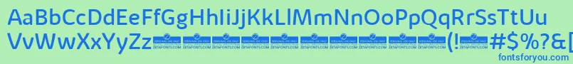 KabrioAlternateRegularTrial Font – Blue Fonts on Green Background