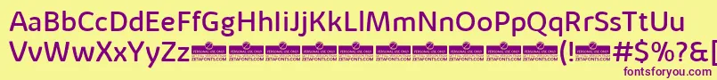 KabrioAlternateRegularTrial Font – Purple Fonts on Yellow Background