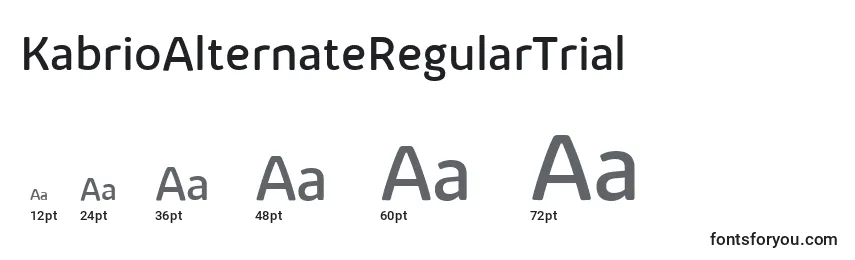 Размеры шрифта KabrioAlternateRegularTrial
