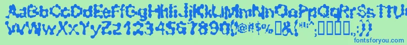 RibbedSmoothOperator Font – Blue Fonts on Green Background
