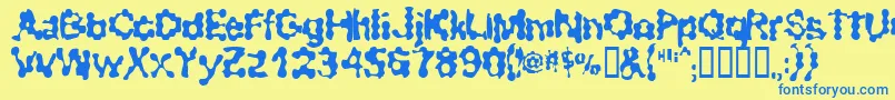 RibbedSmoothOperator Font – Blue Fonts on Yellow Background