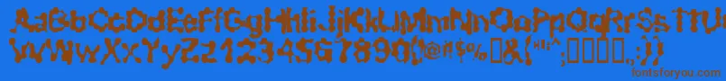 RibbedSmoothOperator Font – Brown Fonts on Blue Background