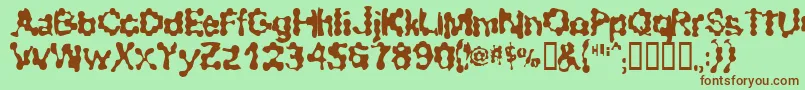 RibbedSmoothOperator Font – Brown Fonts on Green Background