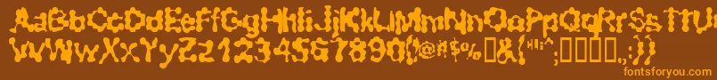 RibbedSmoothOperator Font – Orange Fonts on Brown Background