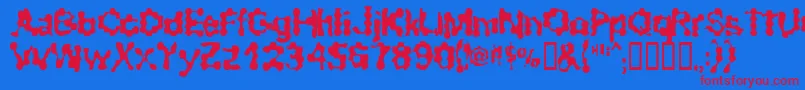 RibbedSmoothOperator Font – Red Fonts on Blue Background