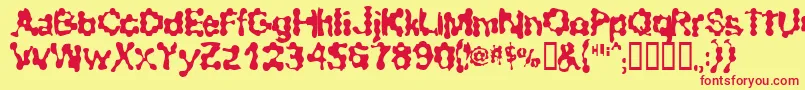 RibbedSmoothOperator Font – Red Fonts on Yellow Background