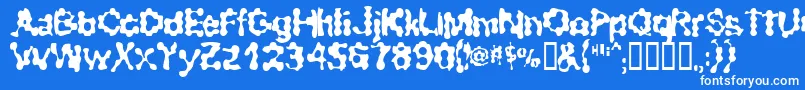 Fonte RibbedSmoothOperator – fontes brancas em um fundo azul