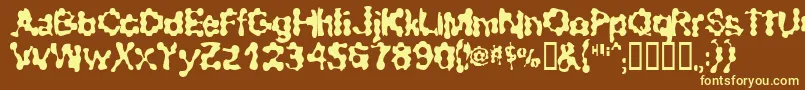 RibbedSmoothOperator Font – Yellow Fonts on Brown Background