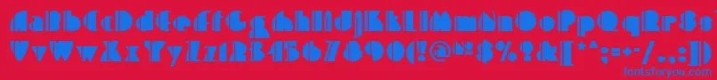 フォントHigh Five Nf – 赤い背景に青い文字