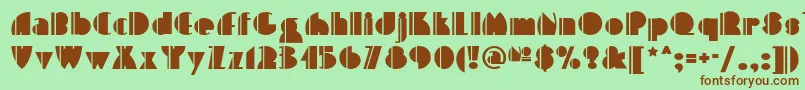High Five Nf-fontti – ruskeat fontit vihreällä taustalla