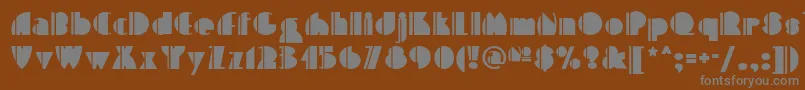 High Five Nf-fontti – harmaat kirjasimet ruskealla taustalla