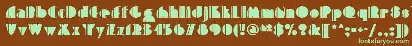 High Five Nf-fontti – vihreät fontit ruskealla taustalla