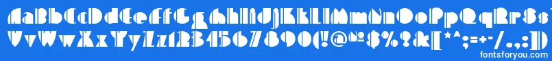 Czcionka High Five Nf – białe czcionki na niebieskim tle