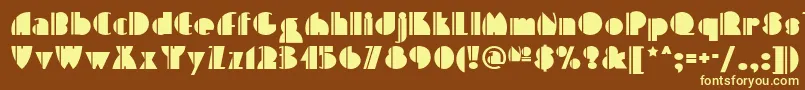 High Five Nf-fontti – keltaiset fontit ruskealla taustalla
