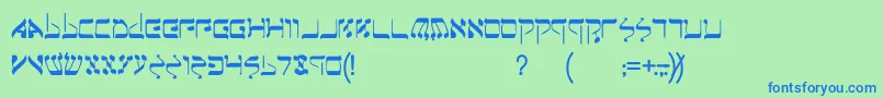 Jerusalem Font – Blue Fonts on Green Background