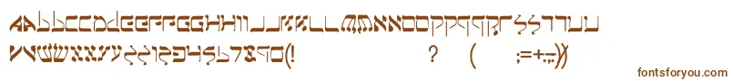 Jerusalem-Schriftart – Braune Schriften auf weißem Hintergrund