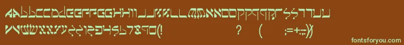 Jerusalem Font – Green Fonts on Brown Background